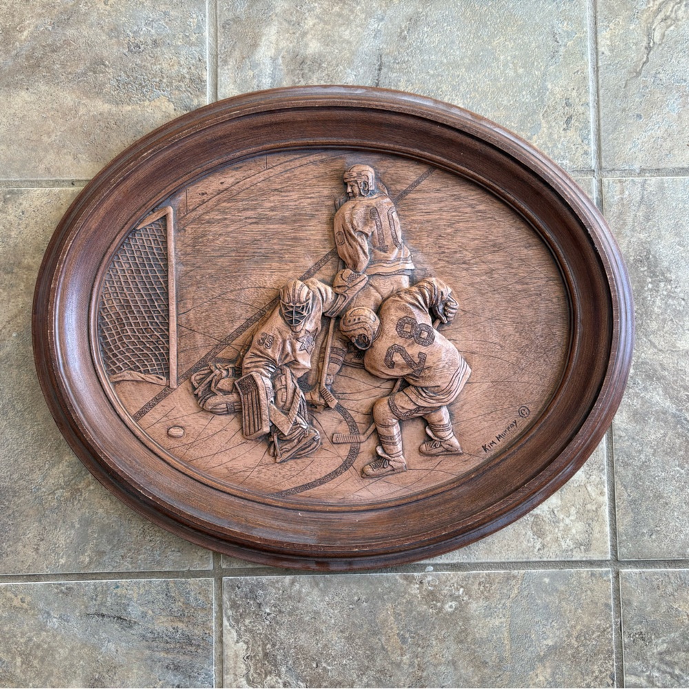 Hockey Themed Brown Wall Art Decor
